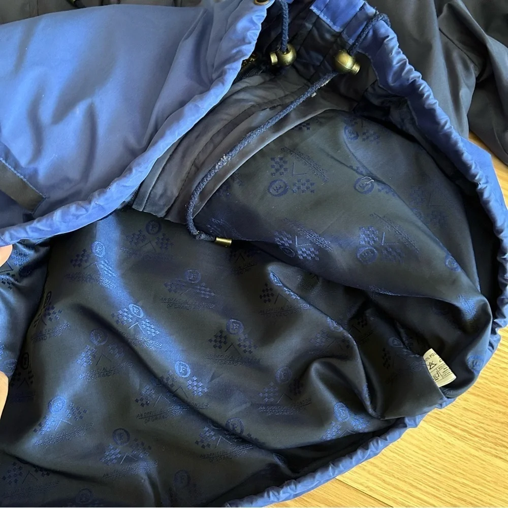 Vintage Fosters Grand Prix Navy Down Jacket